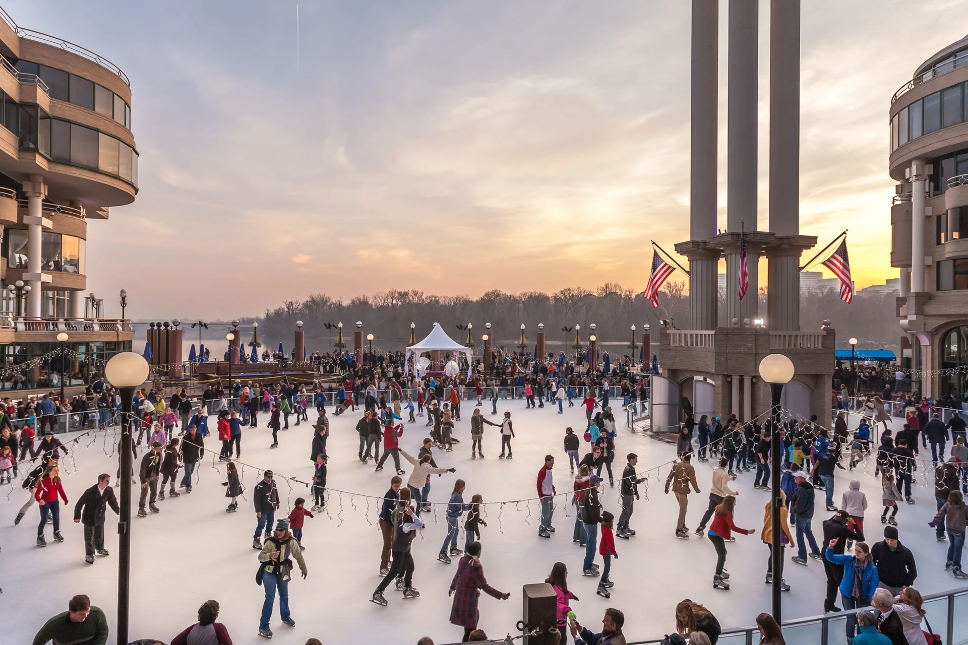 Ice skating at Georgetown waterfront